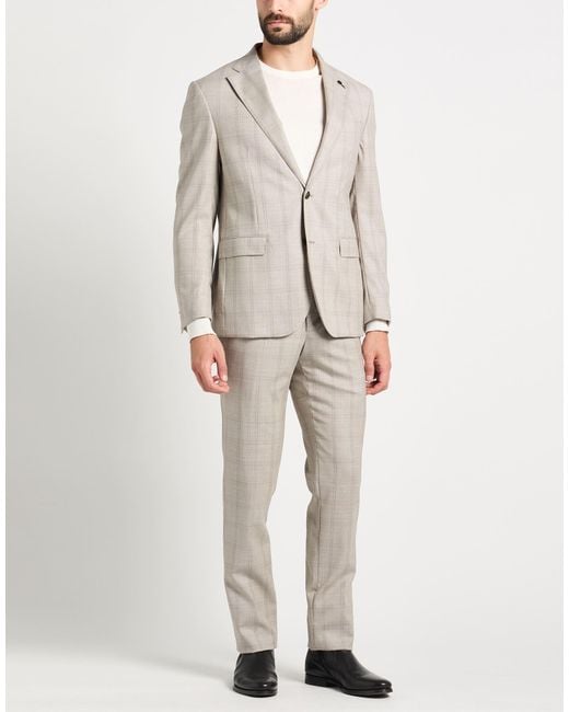 Paoloni White Light Suit Virgin Wool, Elastane for men