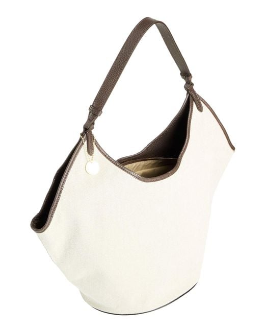 Laura Di Maggio White Shoulder Bag Leather, Textile Fibers