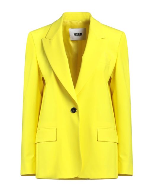 MSGM Yellow Blazer Virgin Wool, Elastane
