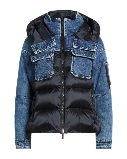 Moorer Blue Denim Outerwear Cotton, Polyurethane