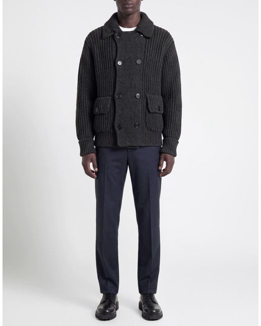 Roberto Collina Black Cardigan Wool, Cashmere for men