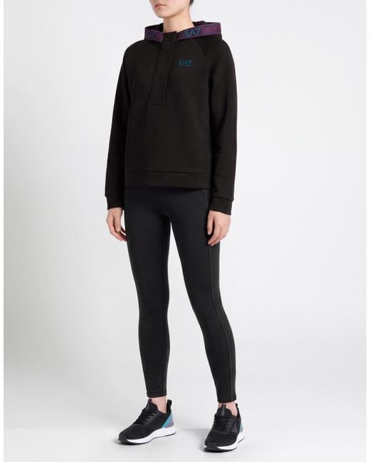 EA7 Black Sweatshirt Cotton, Polyester