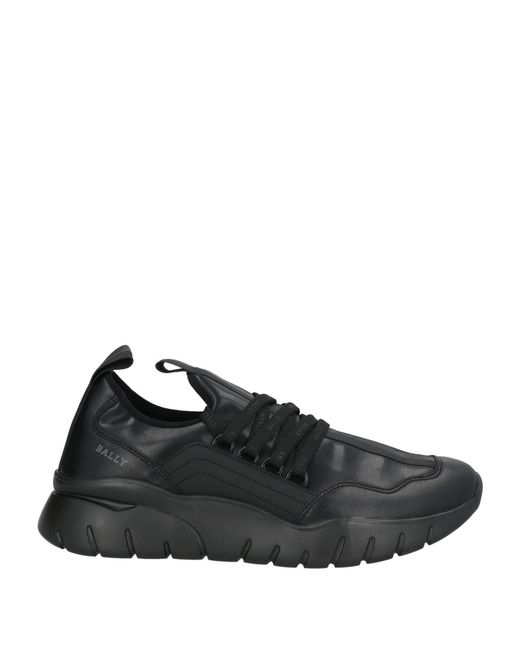 Bally Black Sneakers Leather, Rubber, Textile Fibers for men