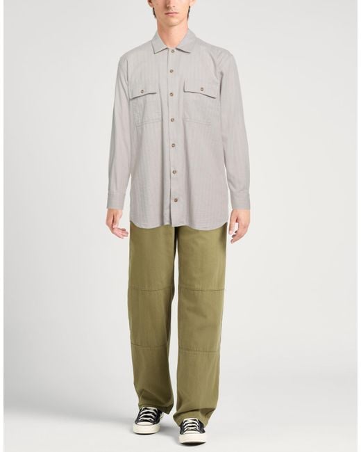 Brooksfield Gray Light Shirt Cotton, Elastane for men