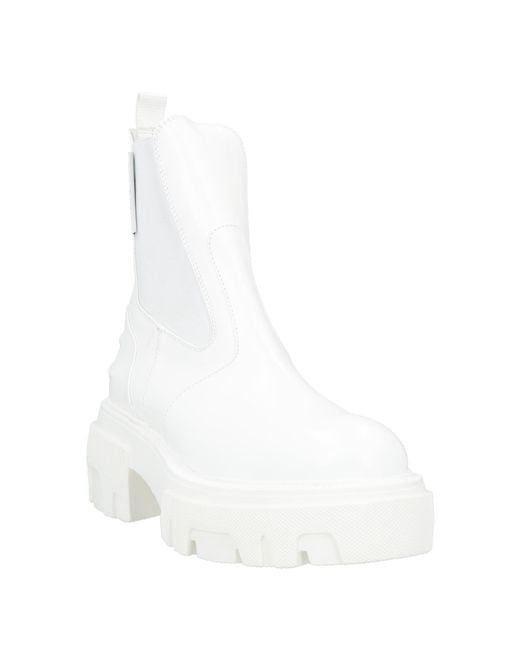 MSGM White Ankle Boots