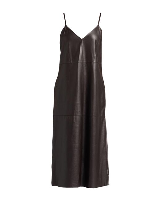 Antonelli Black Dark Midi Dress Lambskin