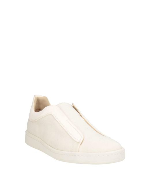 Gran Sasso Natural Ivory Sneakers Leather, Textile Fibers for men