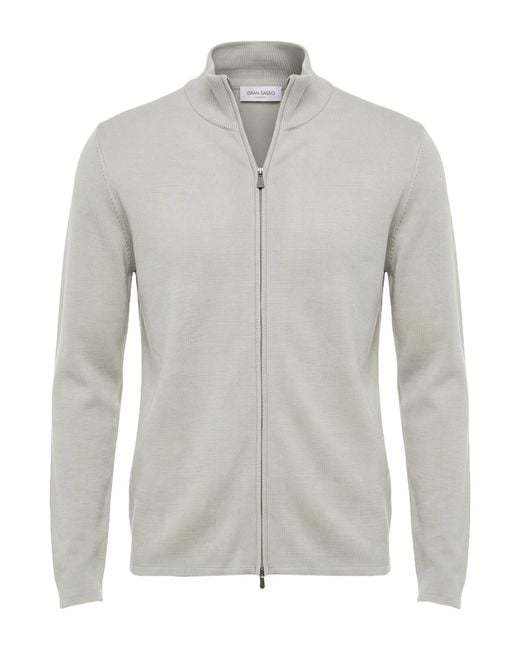 Gran Sasso Gray Light Cardigan Virgin Wool for men