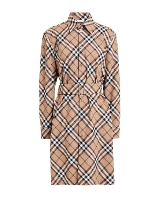 Burberry White Mini Dress Polyester, Wool