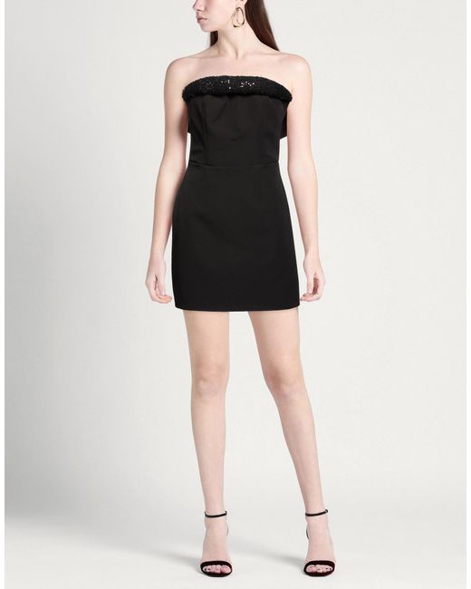 Giulia N Couture Black Mini Dress Polyester, Elastane