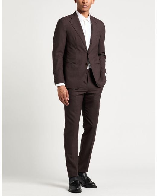 Caruso Black Dark Suit Wool for men