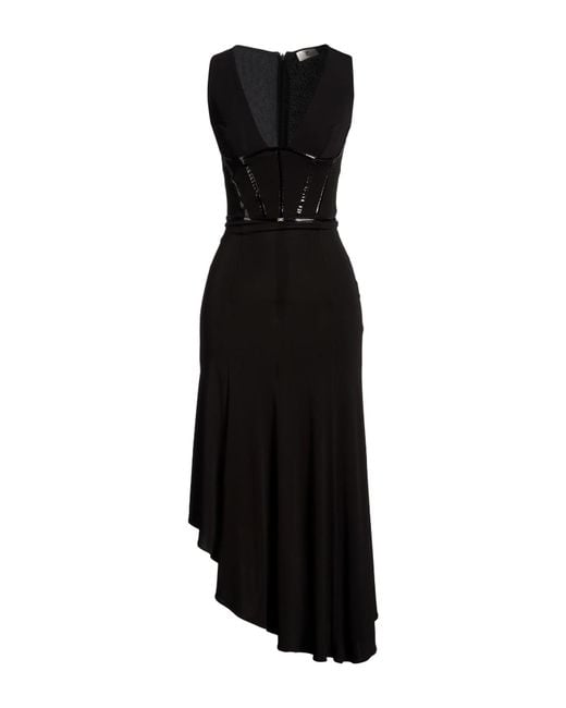 Elisabetta Franchi Black Midi Dress Viscose