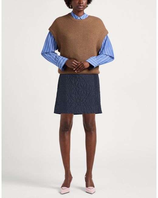Maison Kitsuné Blue Mini Skirt Polyester