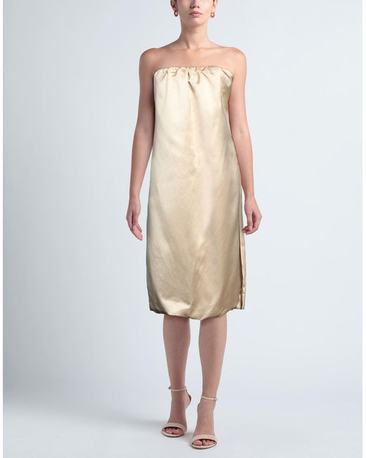 Khaite Natural Midi Dress Cotton, Viscose