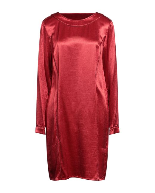 Liviana Conti Red Brick Mini Dress Viscose, Acetate, Polyamide