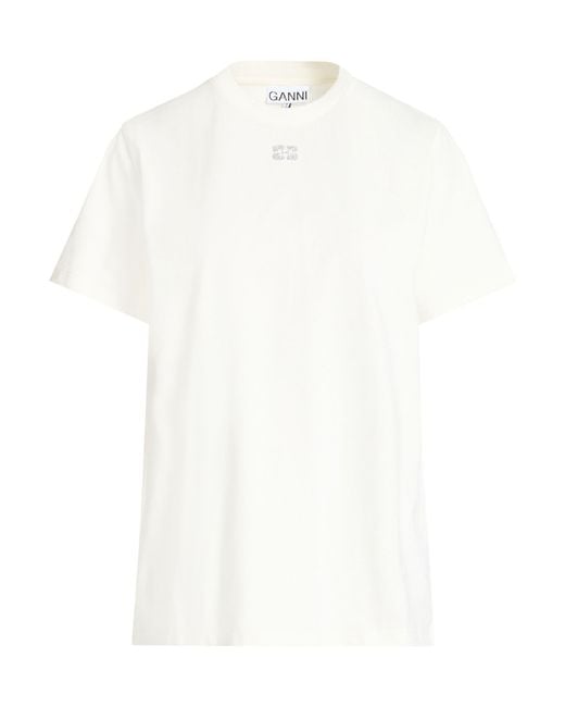 Ganni White T-Shirt Organic Cotton