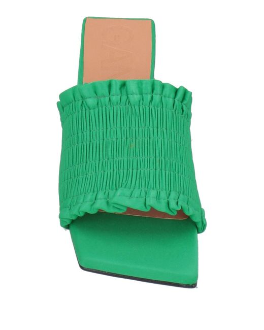 Ganni Green Sandals Textile Fibers