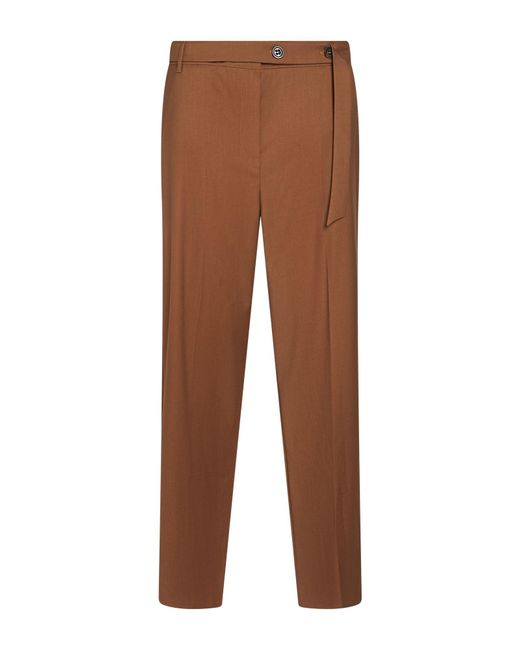 Diana Gallesi Brown Camel Pants Polyester, Viscose, Elastane