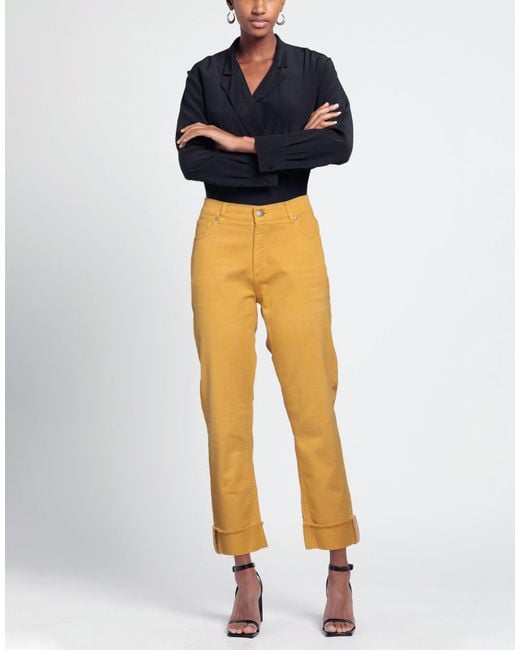 Panicale Yellow Marigold Pants Cotton, Elastane