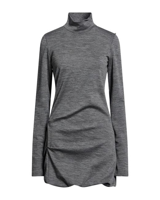 Sportmax Gray Charcoal Mini Dress Wool, Cotton, Polyamide