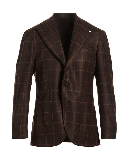 Luigi Bianchi Black Blazer Wool, Cashmere for men