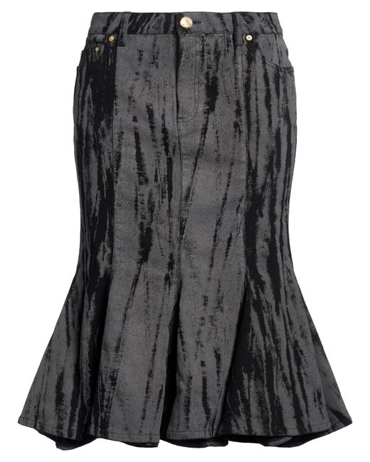 Roberto Cavalli Black Denim Skirt Cotton, Elastane