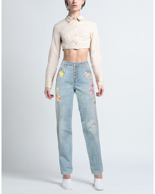 ERMANNO FIRENZE Blue Jeans Cotton, Polyamide, Polyester