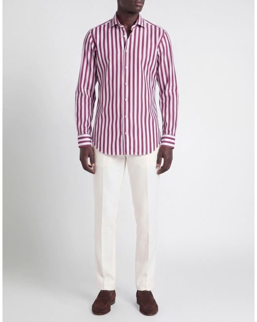 SANNINO Napoli Red Shirt Cotton for men