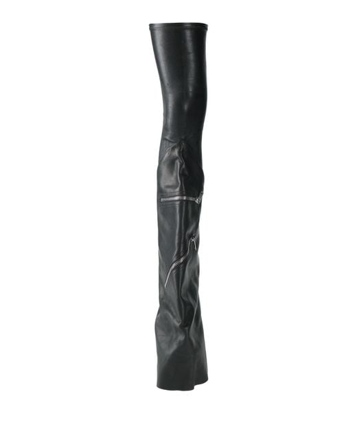 Rick Owens Black Boot Leather