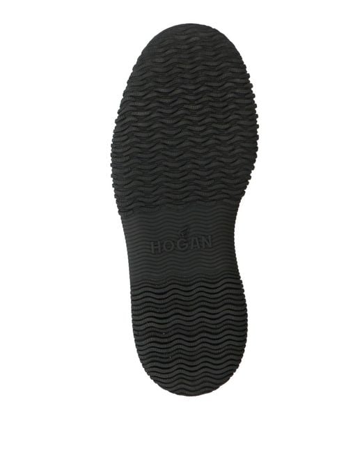 Hogan Black 3R Lace-Up Shoes Leather, Textile Fibers for men