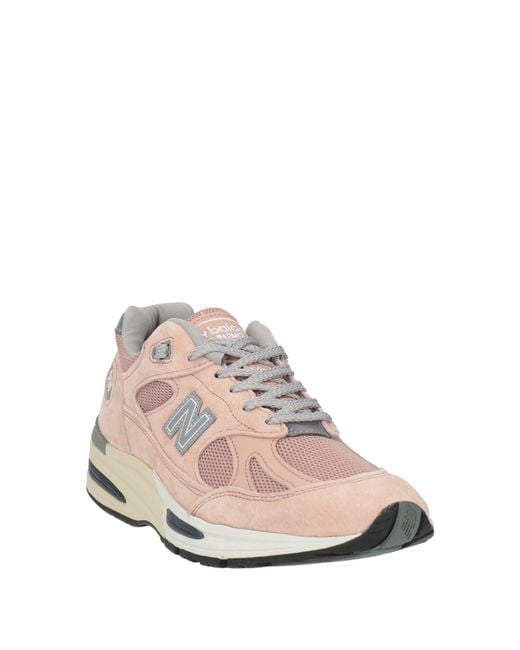 New Balance Pink 991 Sneakers Leather, Textile Fibers for men