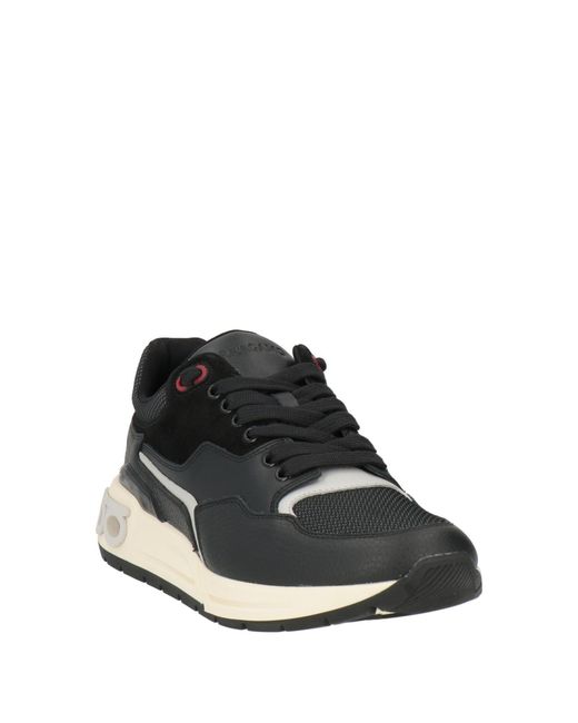 Ferragamo Black Sneakers Leather, Textile Fibers