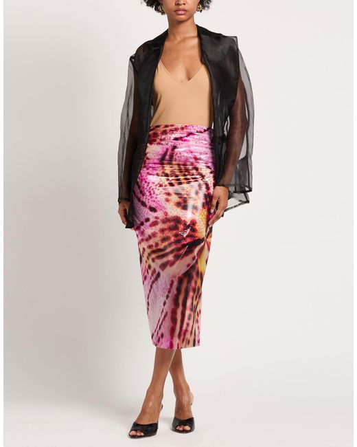 Dries Van Noten Red Midi Skirt