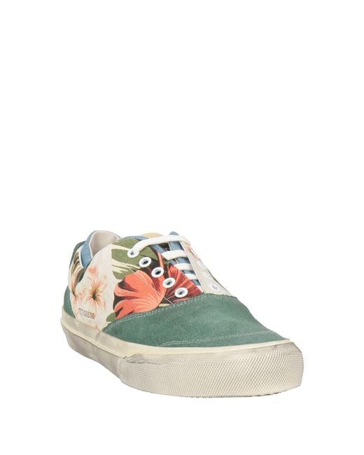 HIDNANDER Green Sneakers Leather, Textile Fibers