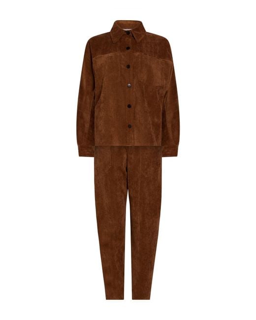 Shirtaporter Brown Suit Polyester, Nylon, Elastane