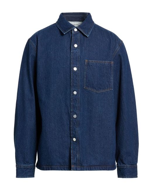 Theory Blue Denim Shirt Cotton for men