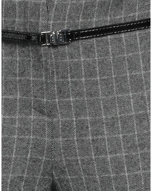 Maje Gray Belted Checked Twill Flared Pants