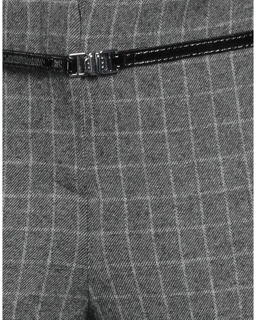 Maje Gray Belted Checked Twill Flared Pants