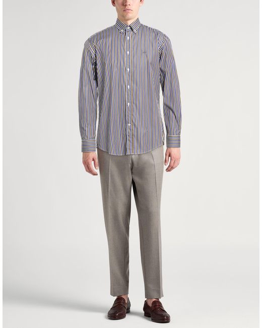 Paul & Shark Blue Military Shirt Cotton for men