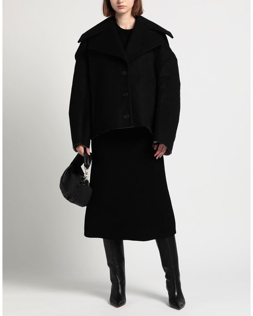 Marni Black Coat Virgin Wool, Polyamide, Elastane, Polyester