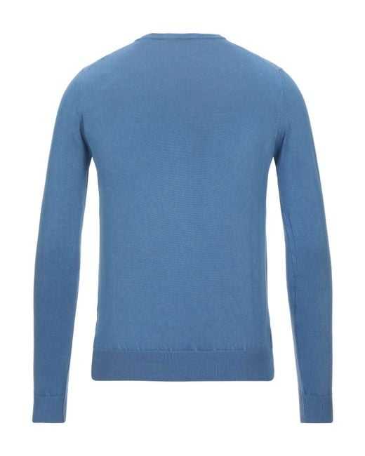 Alpha Studio Blue Pastel Sweater Cotton for men