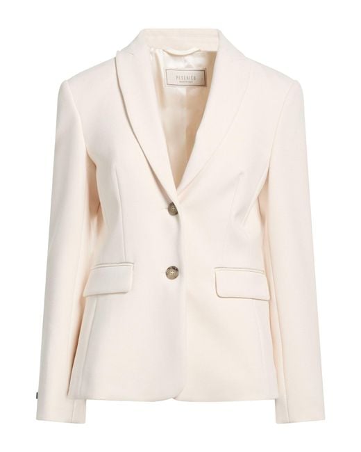 Peserico Natural Blazer Polyester, Viscose, Cotton, Elastane