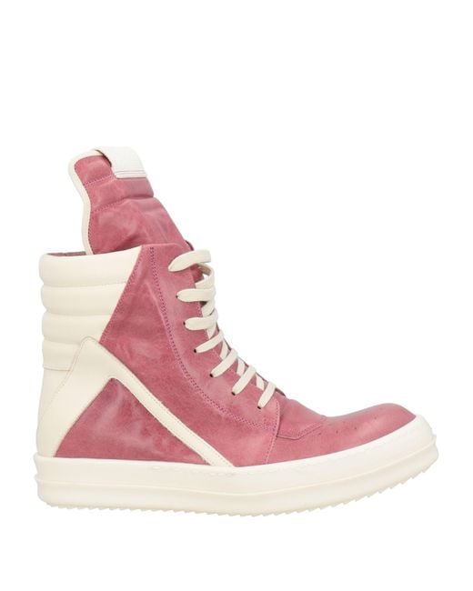 Rick Owens Pink Sneakers Leather for men