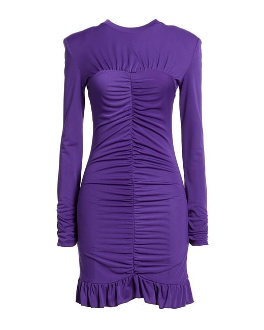 Isabelle Blanche Purple Mini Dress Polyester, Elastane