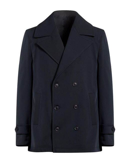 ALEX INGH Blue Midnight Coat Polyester, Elastane for men