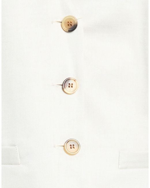 Barbara Bui White Tailored Vest Wool, Cotton, Elastane