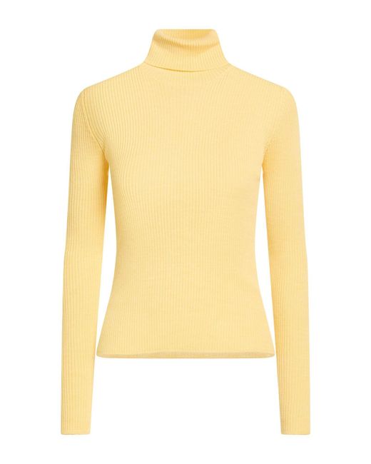 Roberto Collina Yellow Turtleneck Wool