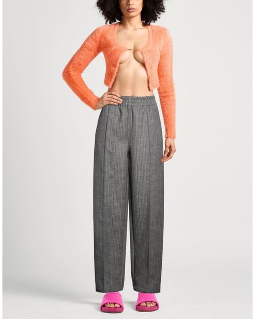 AMI Gray Pants Virgin Wool, Polyacrylic, Wool, Silk, Polyester