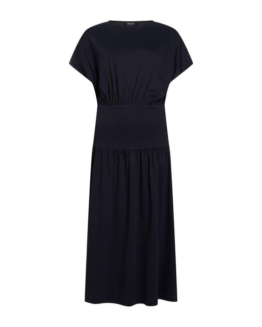 Fabiana Filippi Blue Midnight Midi Dress Cotton, Elastane