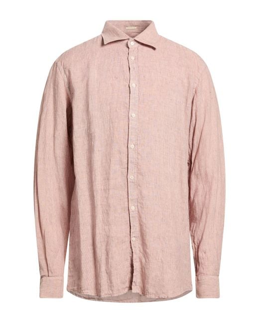Massimo Alba Pink Shirt Linen for men